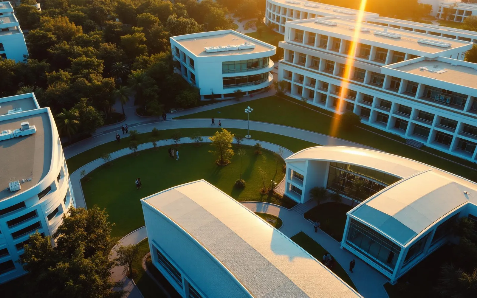 Aerial view of the AMM Public School campus in Modinagar