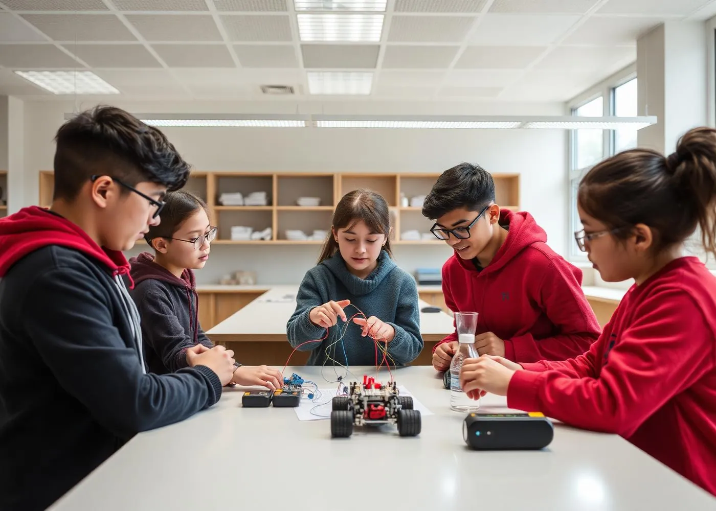 AMM Public School STEM and robotics lab with student workstations